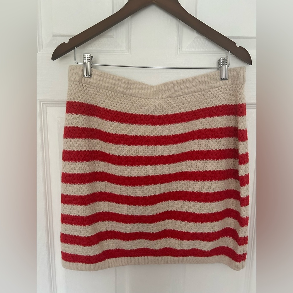 a new day Red and Cream Striped Pencil Skirt - NWT